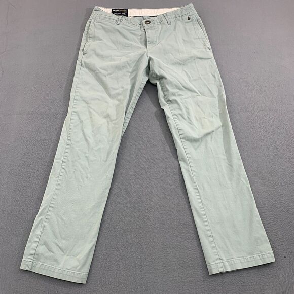 Volcom Workwear Pants Mens Size 32x29 Flat Front Chino Stretch Light Teal - Picture 1 of 16